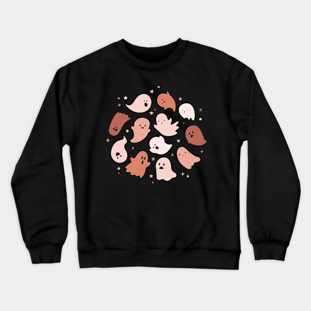 Pink Cute Ghosts: Adorable Spectral Charm Crewneck Sweatshirt by neverland-gifts